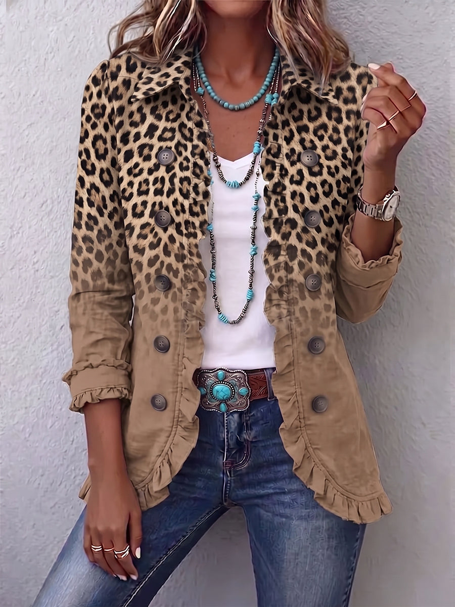 Donatella | Leopard Ombre Ruffle Jacket