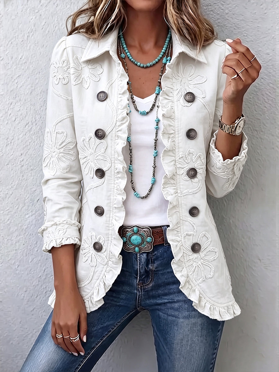 Camille | Ivory Embroidered Jacket