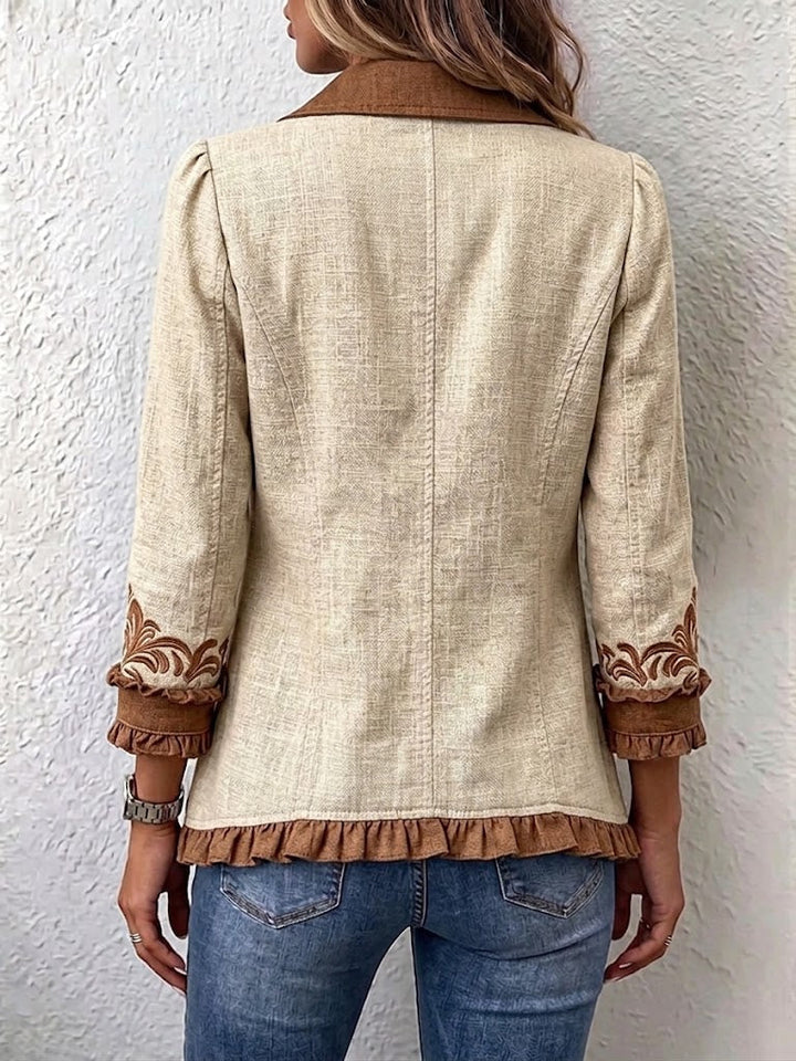 Octavie | Brown Ruffle Jacket