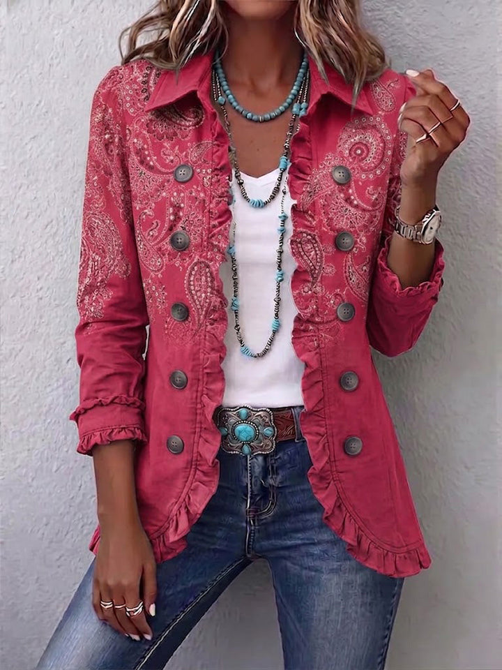 Iseult | Pink Paisley Ruffle Jacket