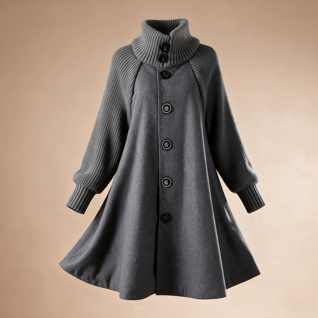 A-Line Wool Swing Coat - Grey