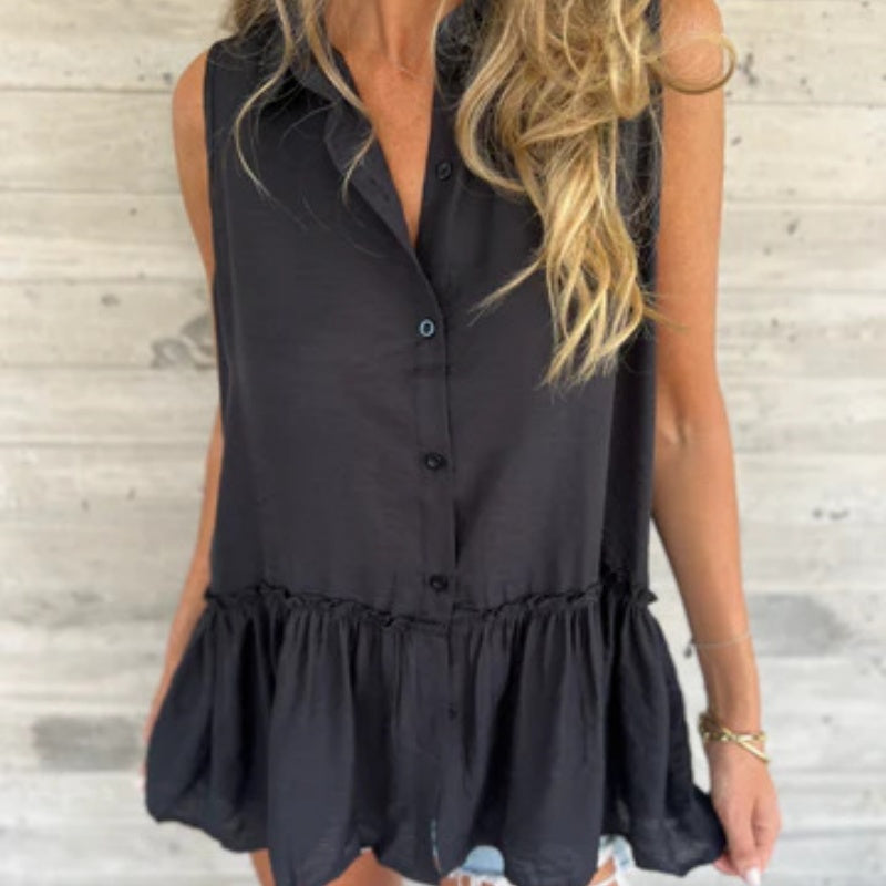 Aquira | Ruffle Buttoned Top