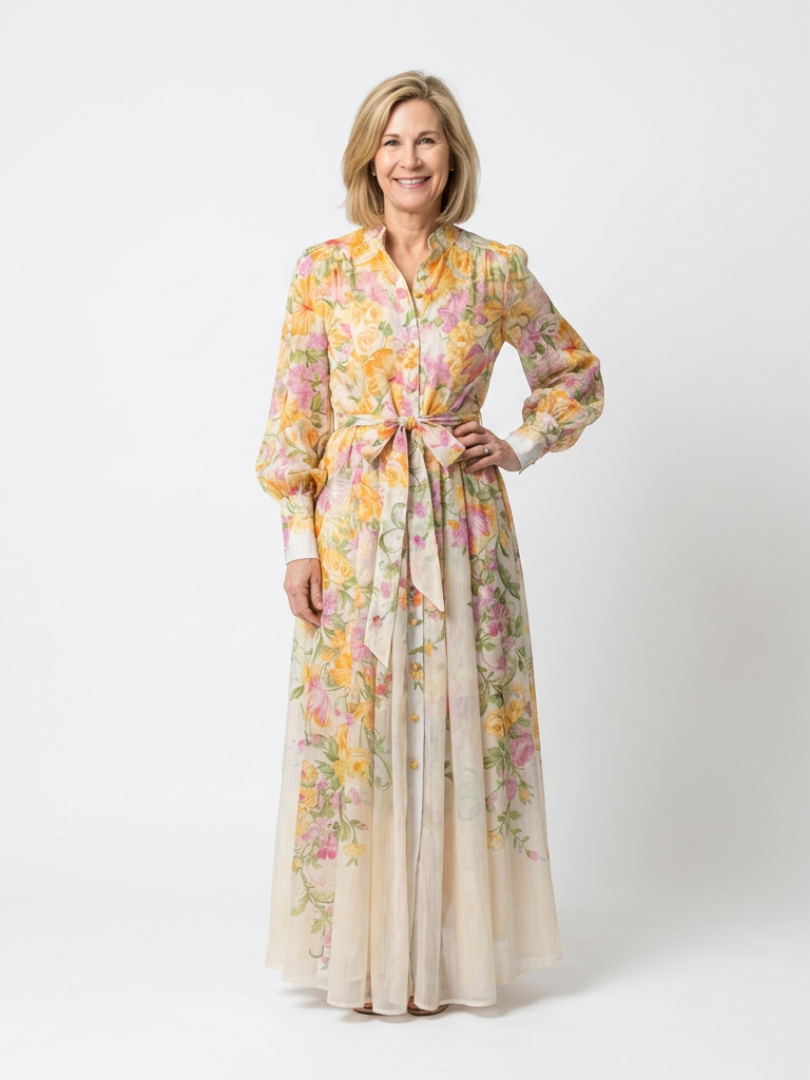 Cressida | Quiet Floral Long Sleeve Maxi Dress