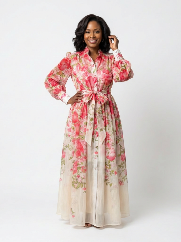 Cressida | Quiet Floral Long Sleeve Maxi Dress