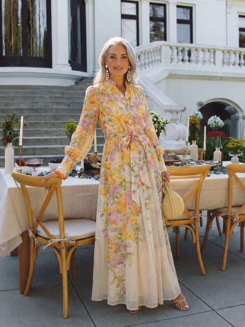 Cressida | Quiet Floral Long Sleeve Maxi Dress
